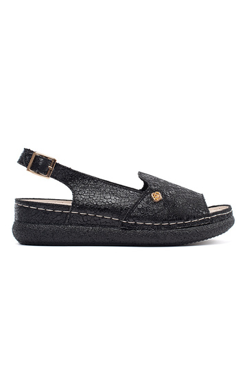 black sandals ze skórzaną...