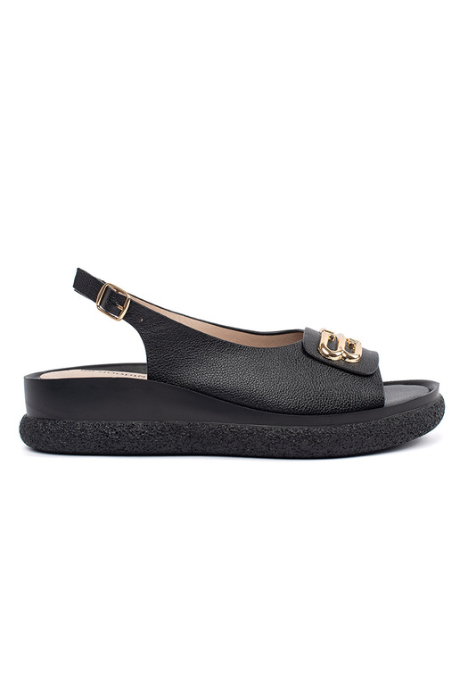 sandals flat black Inith decoration