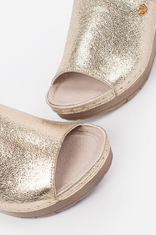 gold color slippers Inomens on a Inedge gold color slippers Inomens on a Inedge