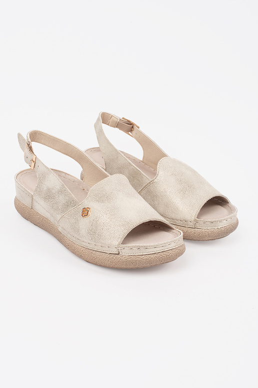 gold color sandals ze skórzaną Inkładką