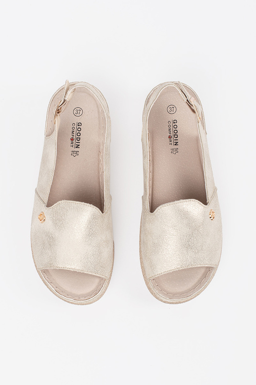 gold color sandals ze skórzaną Inkładką