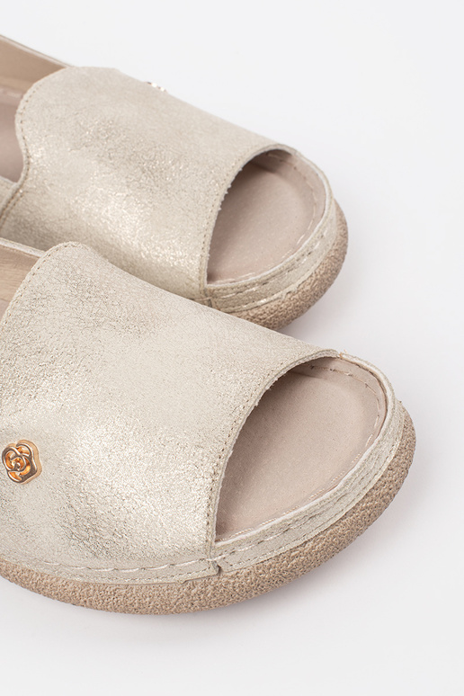 gold color sandals ze skórzaną Inkładką