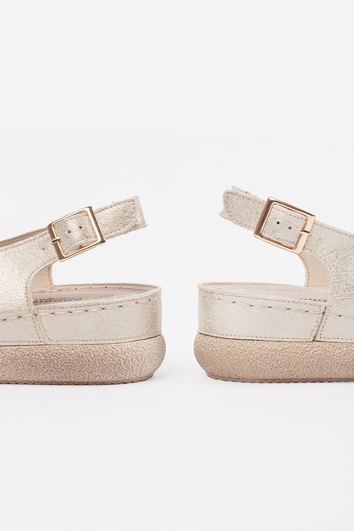 gold color sandals ze skórzaną Inkładką