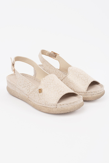 beige sandals ze skórzaną... 2
