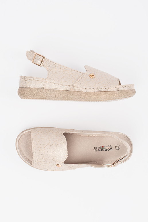 beige sandals ze skórzaną Inkładką