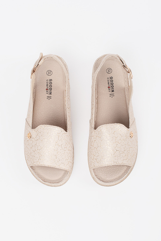 beige sandals ze skórzaną Inkładką