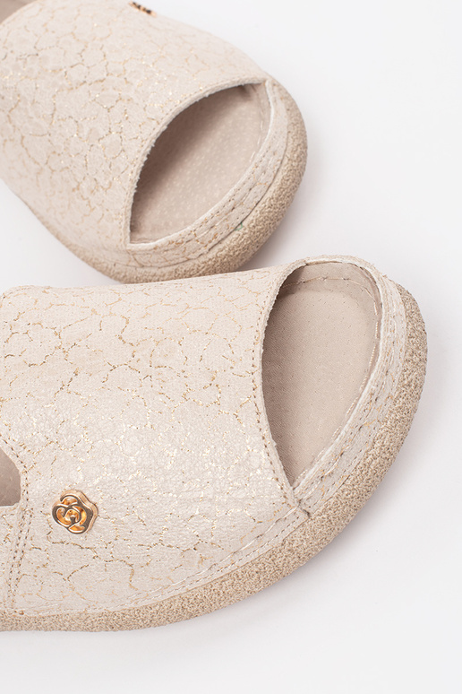 beige sandals ze skórzaną Inkładką