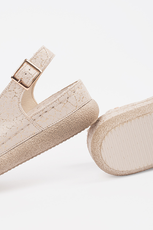 beige sandals ze skórzaną Inkładką