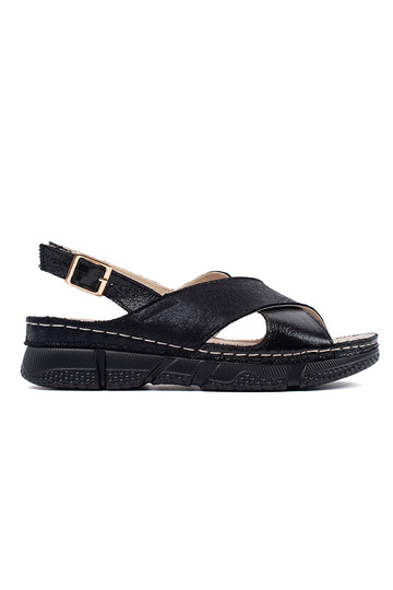 sandals black flat
