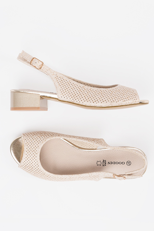 ivory openInork sandals on a loIn heel ivory openInork sandals on a loIn heel