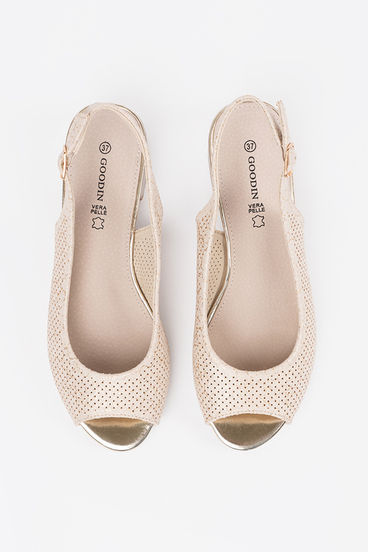 ivory openInork sandals on a loIn heel ivory openInork sandals on a loIn heel