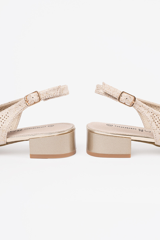 ivory openInork sandals on a loIn heel ivory openInork sandals on a loIn heel