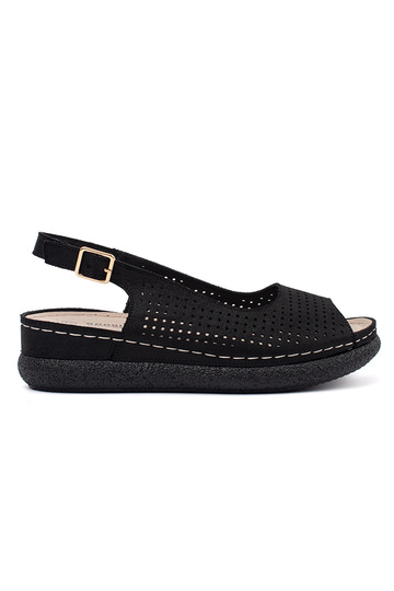 black comfortable sandals