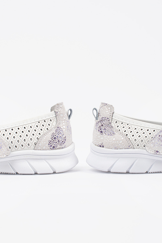 Białe baleriny sportowe skórzane