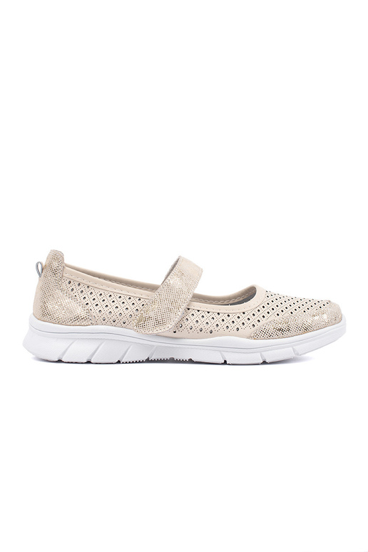 beige ballerinas sports leather