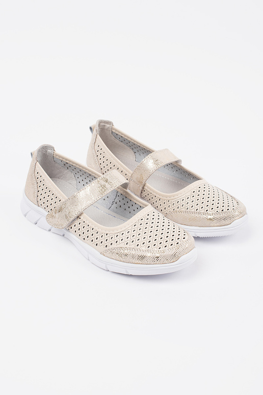 beige ballerinas sports leather