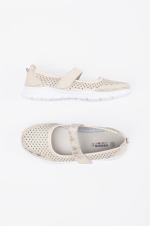 beige ballerinas sports leather