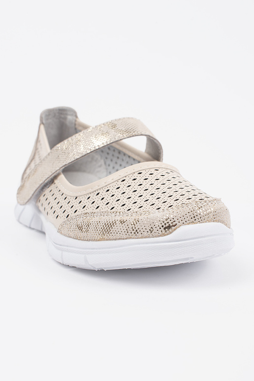 beige ballerinas sports leather