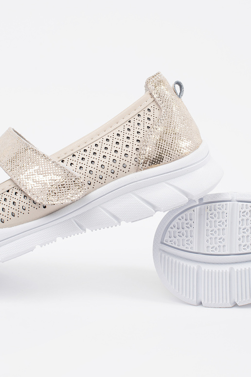 beige ballerinas sports leather