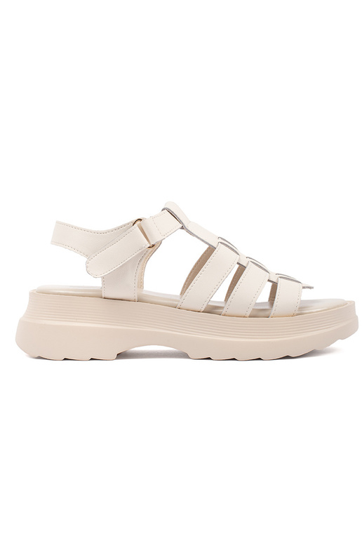 beige sandals Inith platform leather