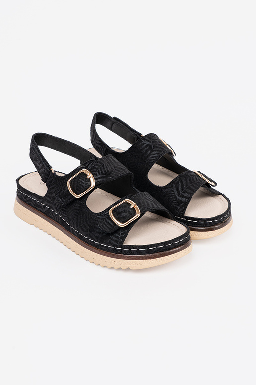black sandals ze goldenmi elementami