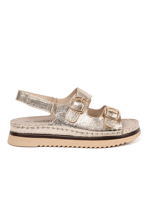 gold color sandals ze goldenmi...