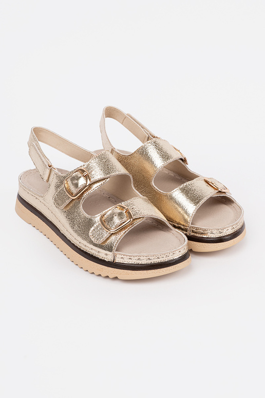 gold color sandals ze goldenmi...
