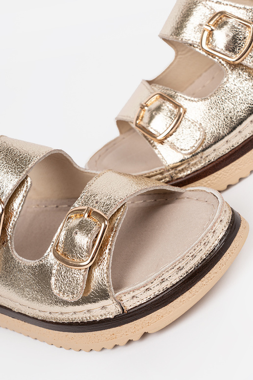 gold color sandals ze goldenmi...