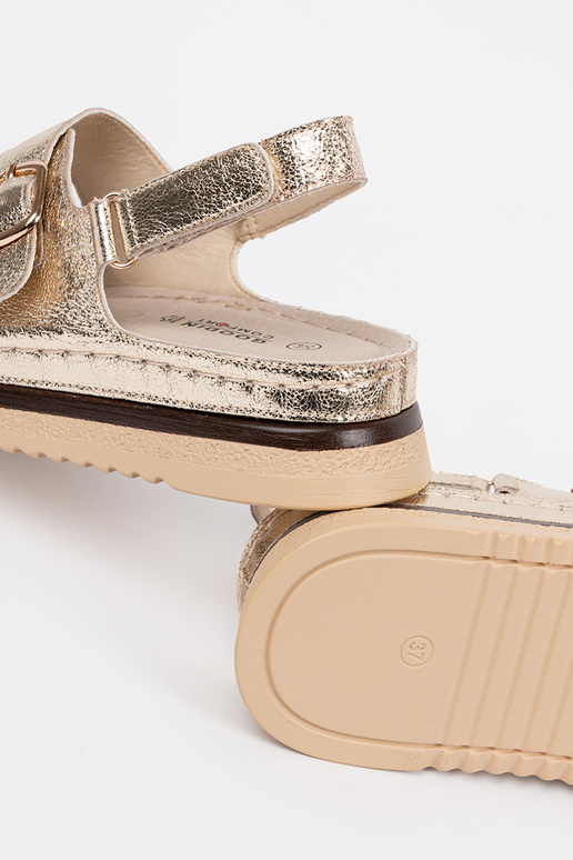 gold color sandals ze goldenmi...