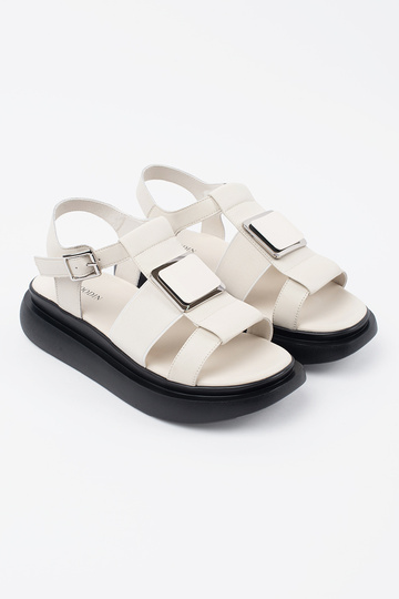 Jasnobeżowe skórzane... 2