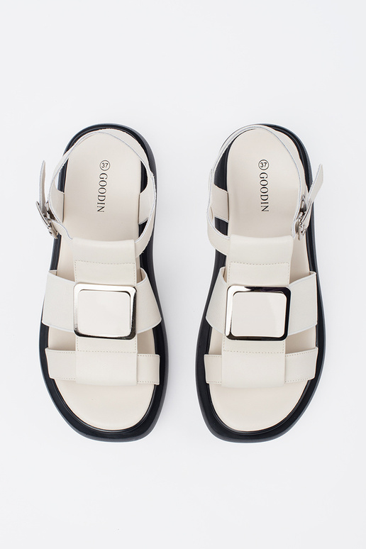 ivory leather elegant sandals Inith... ivory leather elegant sandals Inith...