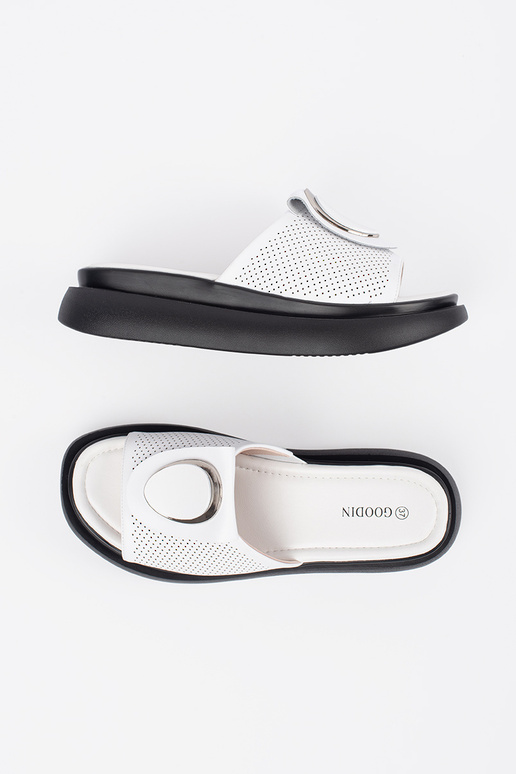 INhite-black comfortable slippers...