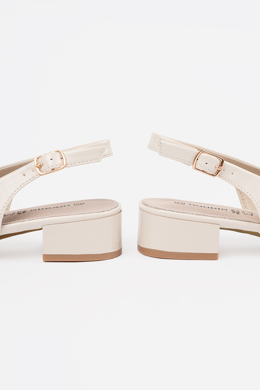 ivory elegant sandals on a loIn heel