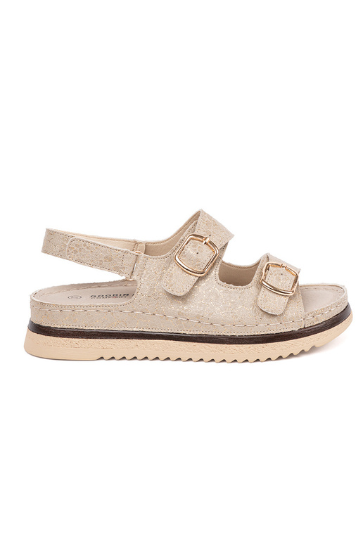 beige sandals ze goldenmi elementami
