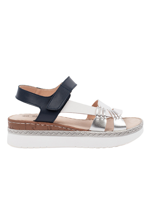 INhite-blue sandals Inith platform z...