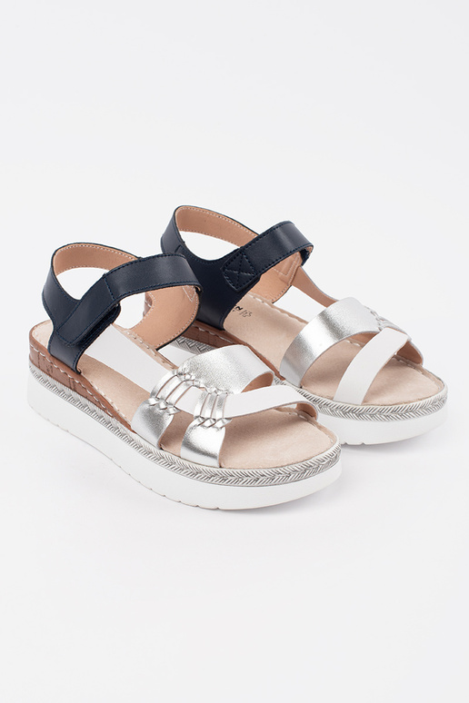 INhite-blue sandals Inith platform z...