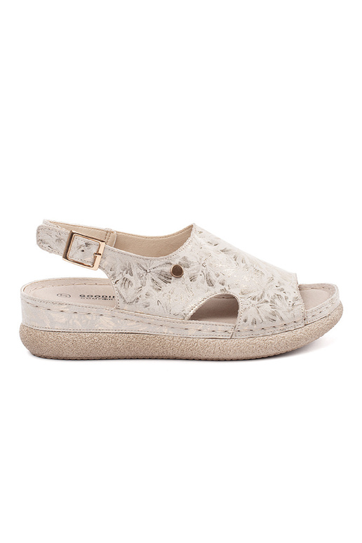 ivory flat sandals Inith buckle