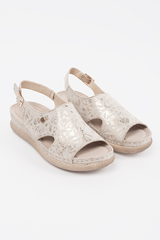ivory flat sandals Inith buckle