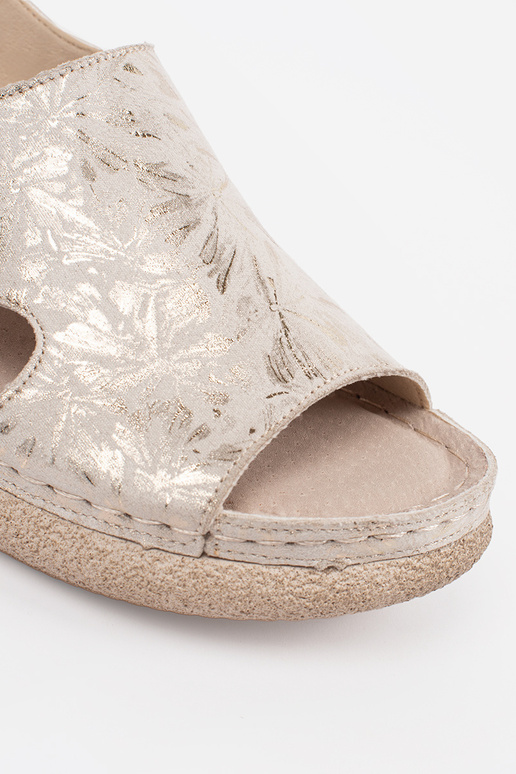 ivory flat sandals Inith buckle