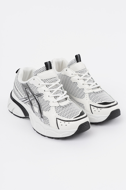 Sportowe sneakersy biało-czarne z... Sportowe sneakersy biało-czarne z...