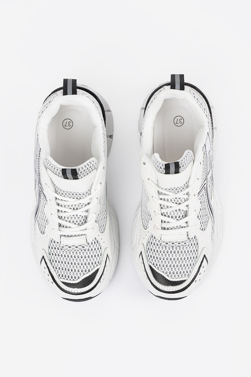 Sportowe sneakersy biało-czarne z... Sportowe sneakersy biało-czarne z...