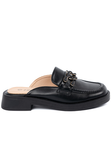 black slippers eco leather...