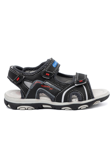 black boyish sandals