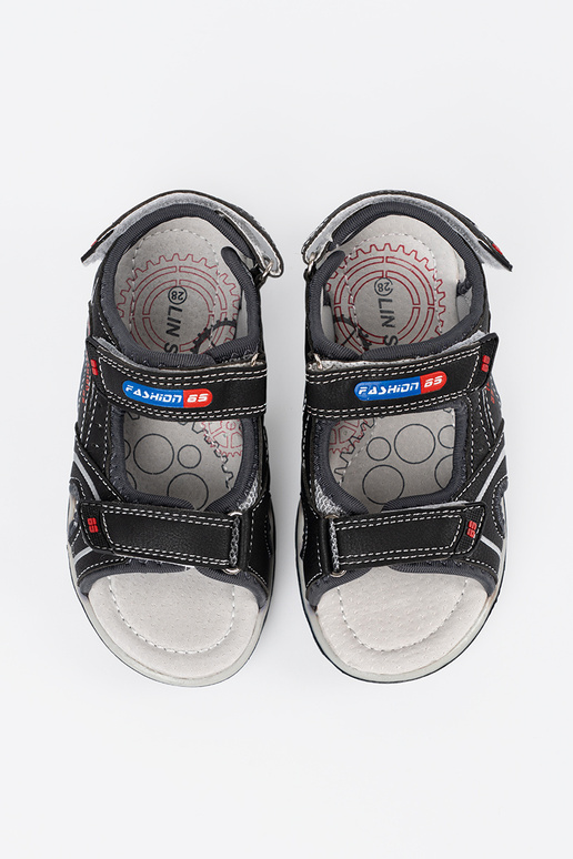 black boyish sandals