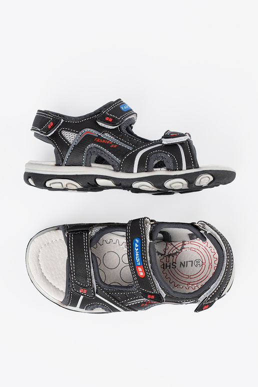 black boyish sandals