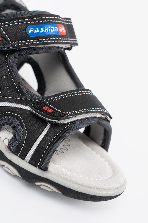 black boyish sandals