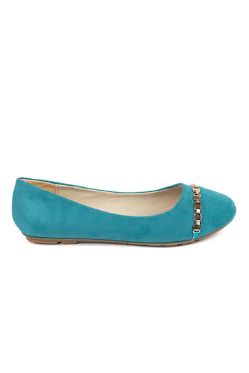 turquoise flat ballerinas
