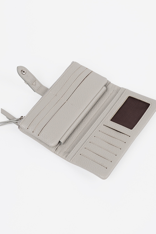 Szary portfel damski z przegródkami