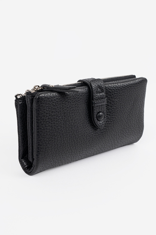 Czarny portfel damski z przegródkami Czarny portfel damski z przegródkami