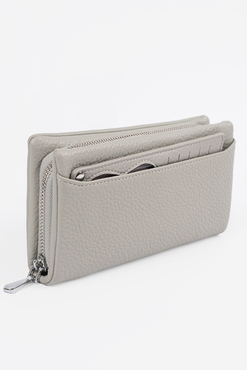 Szary duży portfel damski 2